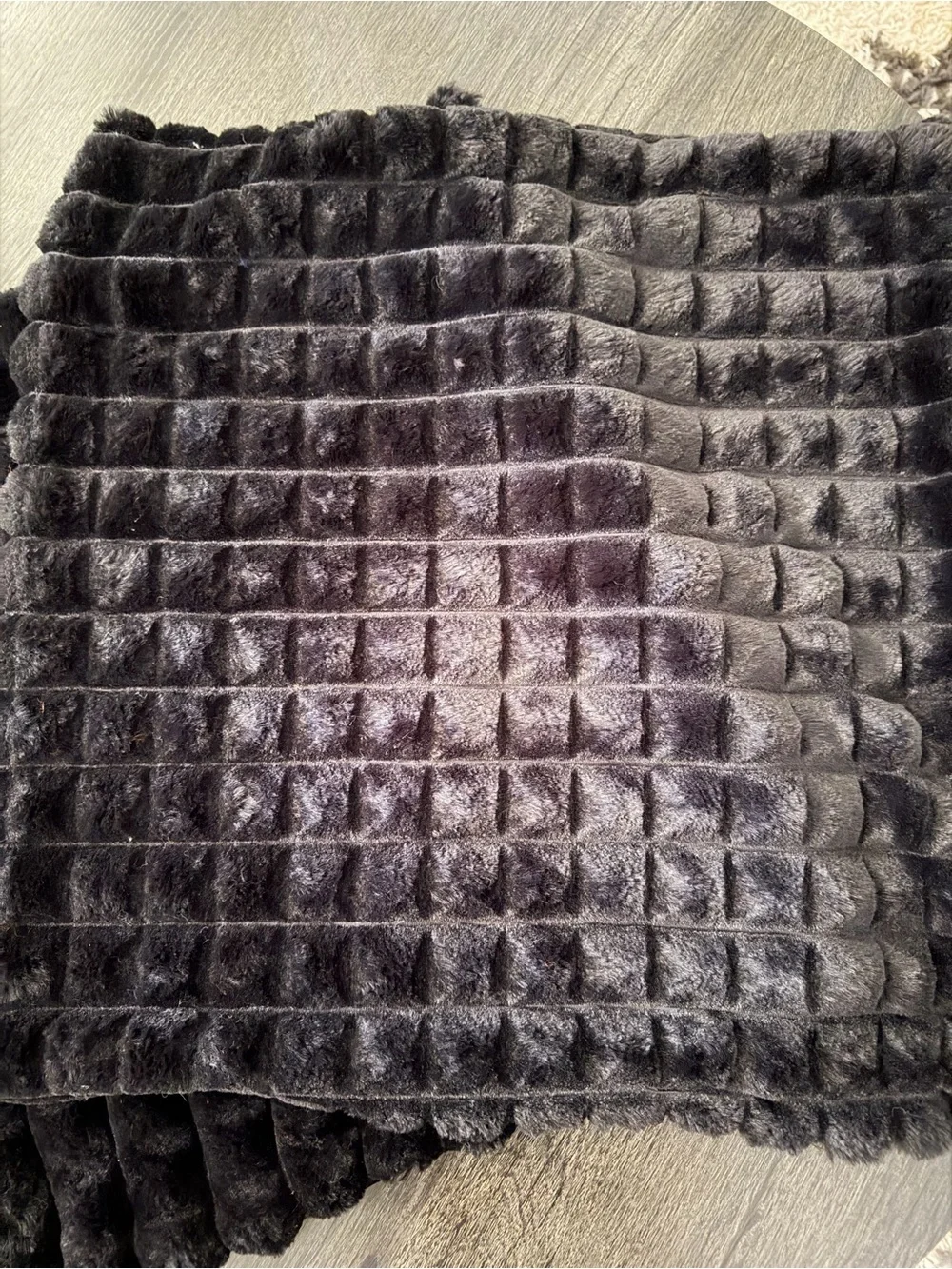 Black Plush Ribbed Throw Pillow Covers